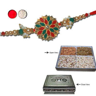 "RAKHIS -AD 4220 A (Single Rakhi), Mussoorie DryFruit Box - code DFB10000 - Click here to View more details about this Product
